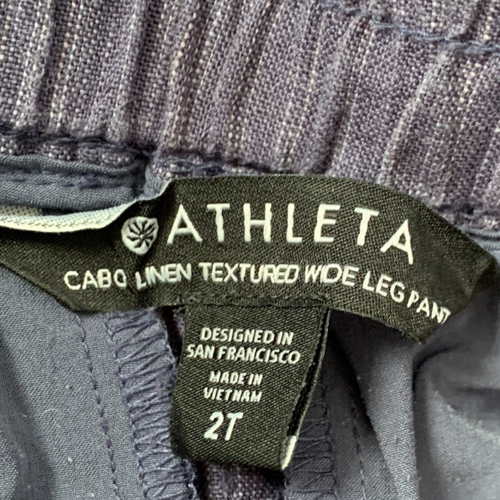 Athleta Linen Textured Wide Leg Pants - Picture 6 of 11